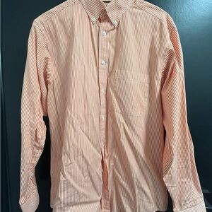 Roundtree & Yorke Men's Peach Striped Shirt